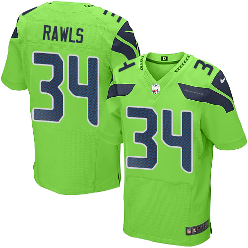 Men's Elite Thomas Rawls Nike Jersey Green - #34 Rush NFL Seattle Seahawks